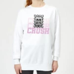 Image of Super Mario CRUSH CRUSH CRUSH Womens Sweatshirt - White - L