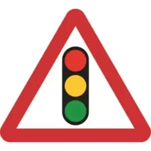 Image of Zintec 750mm Triangular Traffic Lights Road Sign with Frame