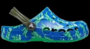 Image of Crocs Toddler Baya Graphic Clogs Kids Blue Bolt / Multi C6