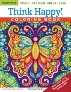 Image of think happy coloring book craft pattern color chill