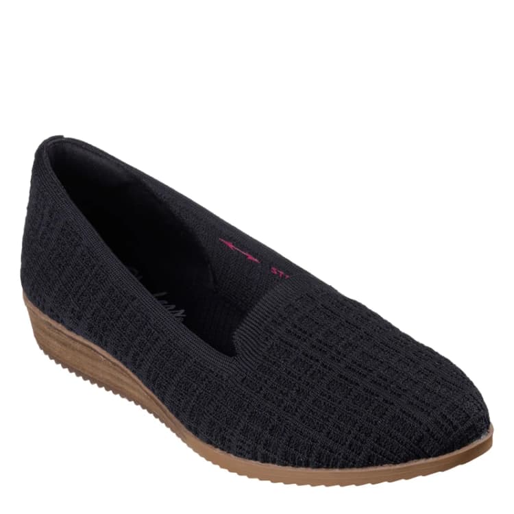 Image of Skechers Cleo Sawdust Slip On Trainers Womens Black female 2 (35)