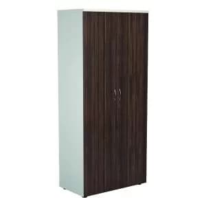 Image of Jemini Wooden Cupboard 800x450x1800mm WhiteDark Walnut KF810711