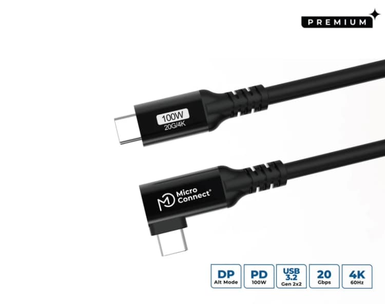 Image of Microconnect USB3.2CC01-A USB cable USB 3.2 Gen 2x2 1m USB C Black