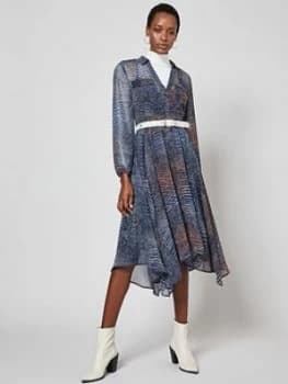 Image of Mint Velvet Marlee Snake Print Midi Dress - Multi, Size 12, Women