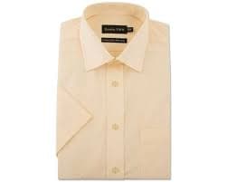 Image of Double Two Big and Tall Yellow Short Sleeves Non-Iron Cotton Rich Shirt - 19