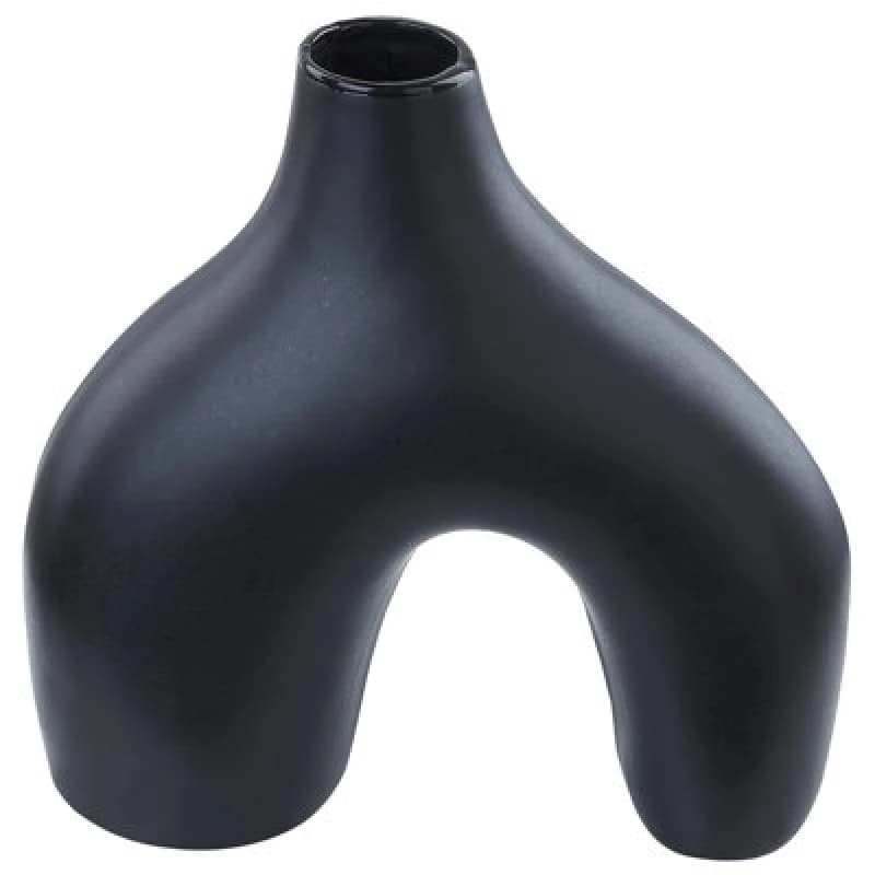 Image of Beliani Flower Vase Lamia Ceramic 30 Cm Black