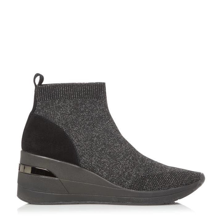 Image of Dune Silver 'Engel' High Wedge Heel Casual Trainers - 3