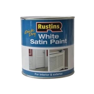Image of Rustins Quick Dry White Satin Paint 250ml