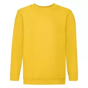 Image of Fruit Of The Loom Childrens Unisex Set In Sleeve Sweatshirt (3-4) (Sunflower)
