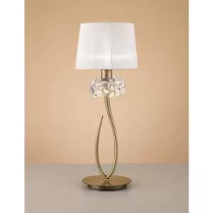 Image of Table lamp Loewe 1 Bulb E27 Big, antique brass with white shade