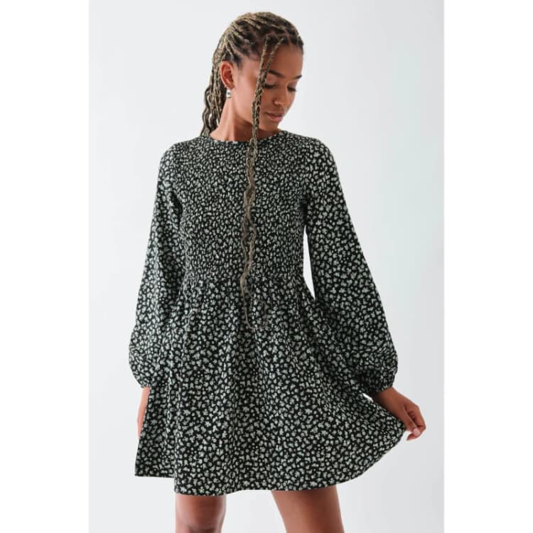 Image of Daisy Street Daisy Smock Dress - Black 8