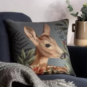 Image of Forest Fawn Cushion Grey / 43 x 43cm / Polyester Filled