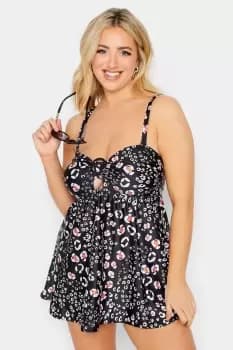 Image of Animal Print Buckle Tankini Top