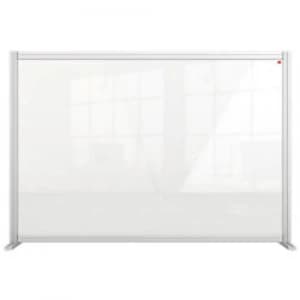 Image of Nobo Premium Plus Protection Desk Sneeze Guard Plexiglass Acrylic Transparent 1000 x 1400 x 400 mm