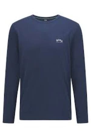 Image of Hugo Boss Togn Curved Long Sleeve T-Shirt Navy Size L Men