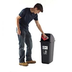 Image of GPC Recycling Bin Grey 60L Pack of 3
