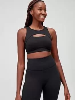 Image of adidas Yoga Medium Support Bra - Black, Size XS, Women
