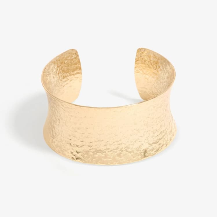 Image of Jon Richard Gold Plated Hammered Wide Cuff Jewellery Sets One Size Gold 72802910000