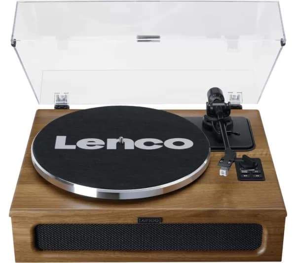 Image of LENCO LS-410WA Belt Drive Bluetooth Turntable - Wood, Brown