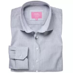 Image of Brook Taverner Womens/Ladies Mirabel Striped Oxford Stretch Shirt (8 UK) (Silver Grey)