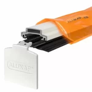 Image of Alukap-XR White 45mm Aluminium Bar with 45mm Rafter Gasket and Endcap - 3m