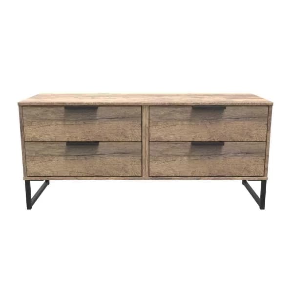 Image of Welcome Furniture Ready Assembled Hong Kong G 4 Drawer Bed Box In Vintage Oak