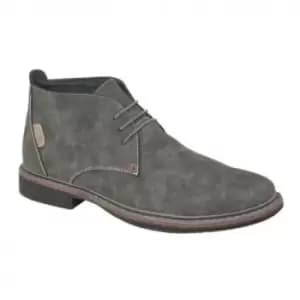 Image of Goor Mens 3 Eye Synthetic Nubuck Desert Boots (11 UK) (Grey)