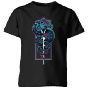 Image of Harry Potter Nagini Neon Kids T-Shirt - Black - 5-6 Years