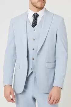 Image of Tailored Fit Pale Blue End On End Suit Jacket