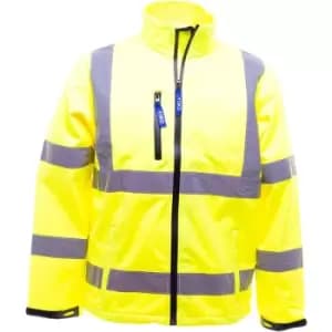 Image of Yoko Mens Hi-Vis Sofshell Jacket (M) (Hi-Vis Yellow) - Hi-Vis Yellow