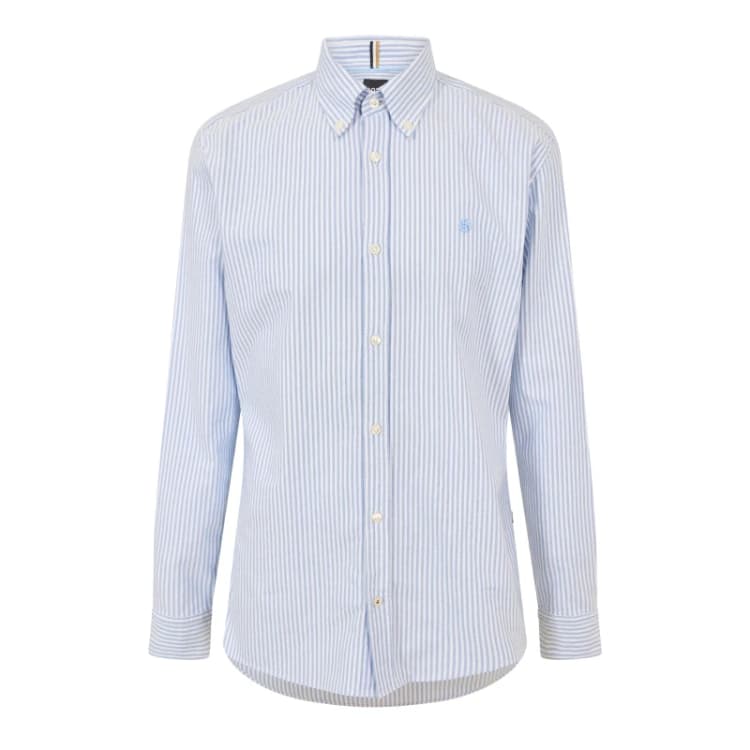 Image of BOSS Mens Long Sleeve Oxford Shirt Oxford Shirt - Long Sleeve XS Blue 55078818310