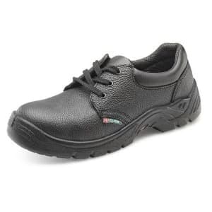 Image of Click Footwear Economy Shoe S1P PU Leather Size 10.5 Black Ref