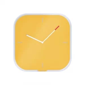 Image of Cosy Silent Glass Wall Clock Warm Yellow