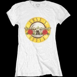 Image of Guns N' Roses - Classic Bullet Logo Womens X-Large T-Shirt - White