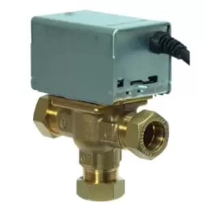 Image of Honeywell Home 3 Port Motorised Mid Position Zone Plumbing Heating Valve 22mm V4073A1039/U - 833133
