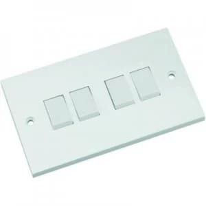 Image of Wickes 10A Light Switch 4 Gang 2 Way White