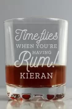 Image of Personalised Time Flies When Youre Having Rum Tumbler - Clear