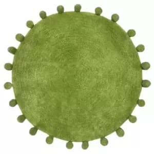 Image of Furn Circle Pom Pom Bath Mat (One Size) (Olive) - Olive