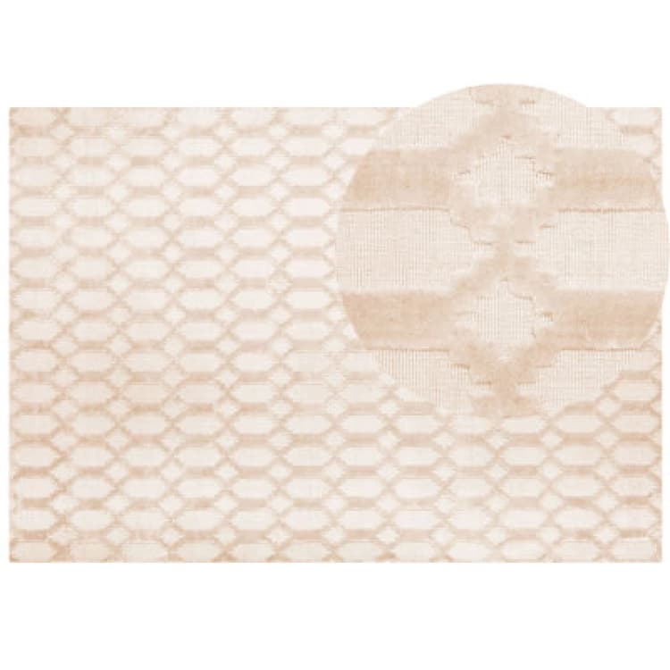 Image of Beliani Rug Cizre Beige 160 X 230 Cm Viscose