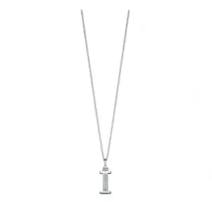 Image of Beginnings Sterling Silver Art Deco Initial I Cubic Zirconia Pendant P4731C