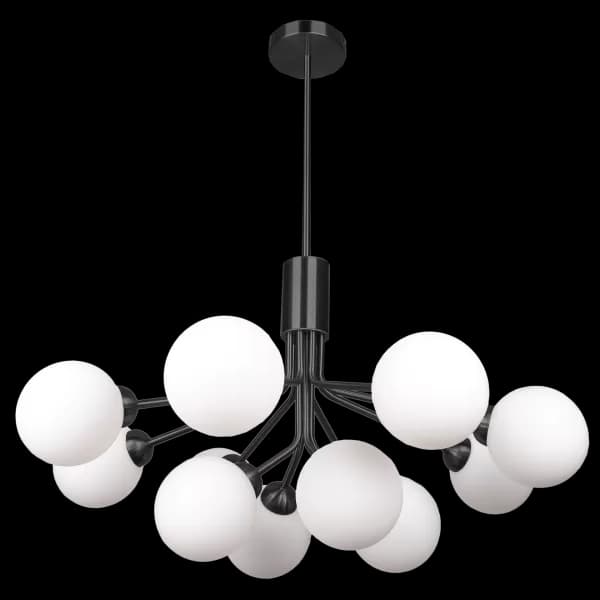 Image of Cape Town 12 Light Globe Pendant Ceiling Light Black, G9