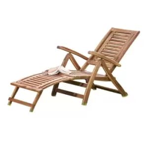 Image of Garden Gear Acacia Folding Steamer Deck Chair