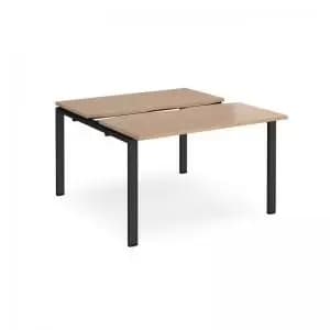 Image of Adapt sliding top back to back desks 1200mm x 1200mm - Black frame and