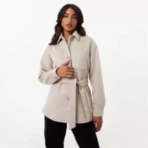 Image of Jack Wills Belted Shacket - Cream