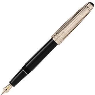 Image of Mont Blanc - Meisterstuck Doue Geometry Champagne Gold-coated Classique Fountain Pen - Fountain Pens - Black
