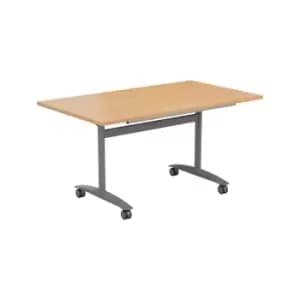 Image of One Tilting Table 1200 X 800 Silver Legs Beech Top