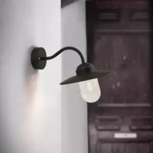 Image of Luxembourg Outdoor Patio Terrace Metal Wall Light in Black (Diam) 26cm