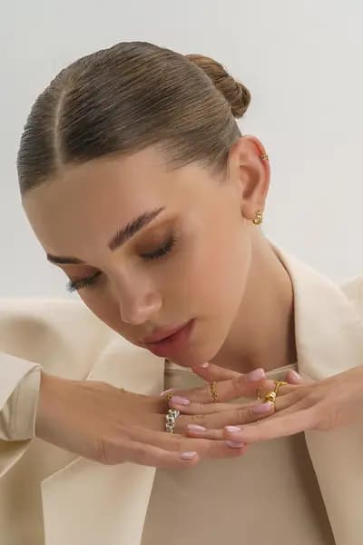 Image of Elk & Bloom 14K Gold Moon and Star Ring Gold