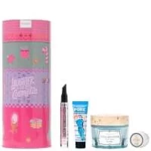 Image of benefit Christmas 2021 Season of Skincare Face Moisturiser, Conditioning Brow Primer, Face Primer and Eye Cream Gift Set