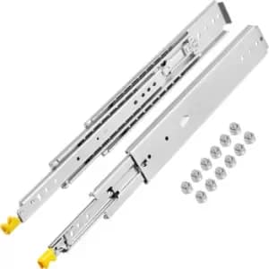 Image of Drawer Slides with Lock, 1 Pair 28 inch, Heavy-Duty Industrial Steel up to 500 lbs Capacity, 3-Fold Full Extension, Ball Bearing Lock-in & Lock-Out,